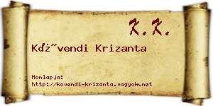 Kövendi Krizanta névjegykártya